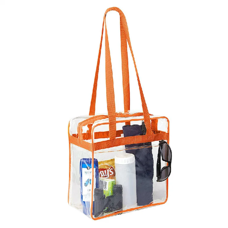 12 x 12 x 6 Stadium Bag with 35-inch Long Handles - Orange Trim (1401-ORG)