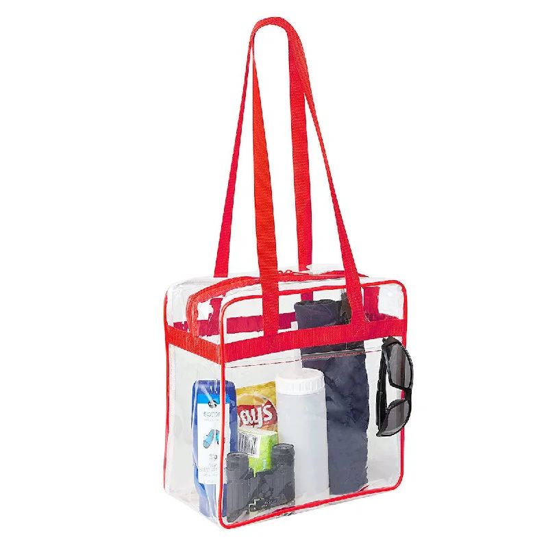 12 x 12 x 6 Stadium Bag with 35-inch Long Handles - Red Trim (1401-RED)