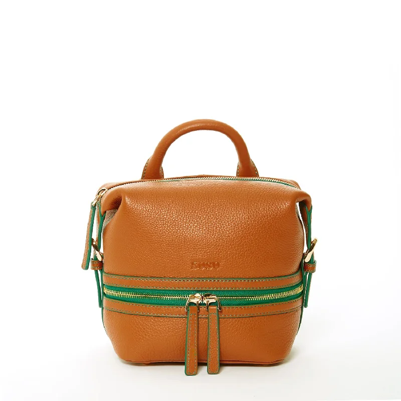 Ashley Small Brown Leather Backpack