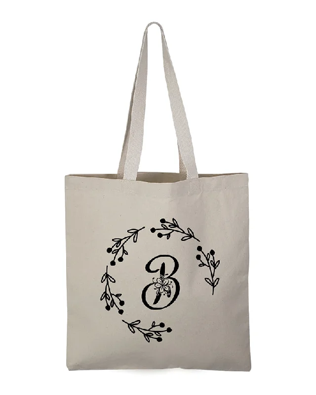 ''B'' Letter Initial Canvas Tote Bag - Initials Bags