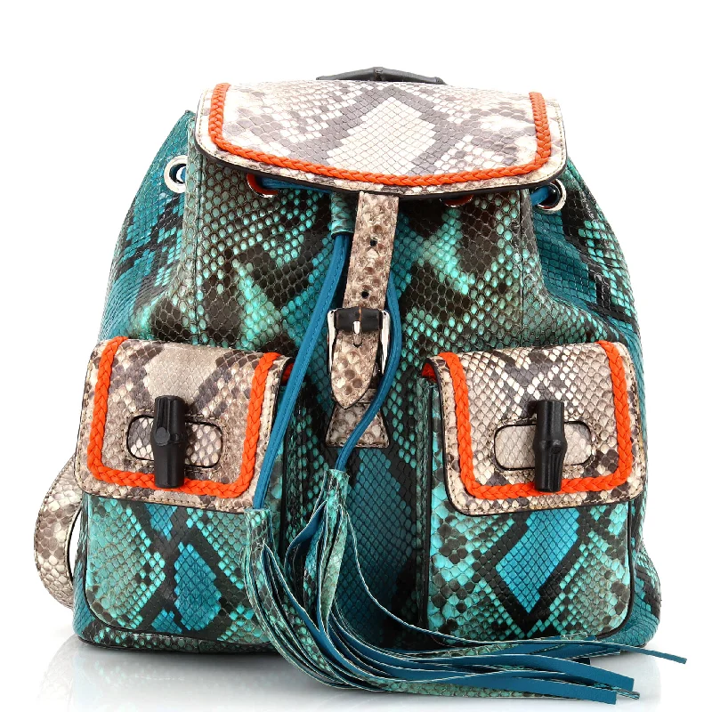 Bamboo Tassel Backpack Python Medium