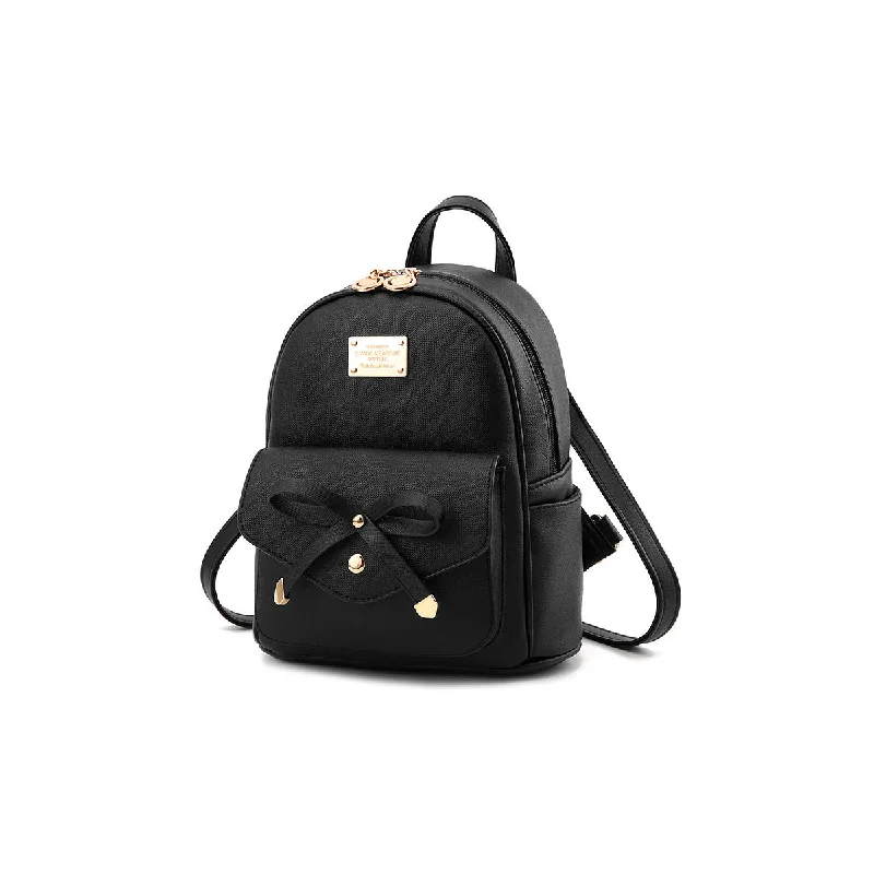 Bowknot Cute Leather Mini Backpack Purse for Women