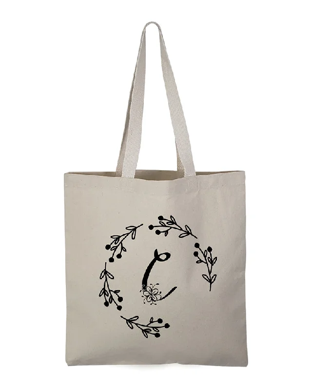 ''C'' Letter Initial Canvas Tote Bag - Initials Bags