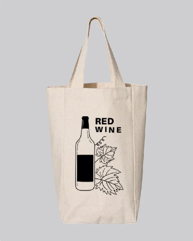 Canvas Double Wine Tote Bag - Custom Canvas Double Wine Bag w/ Your Logo