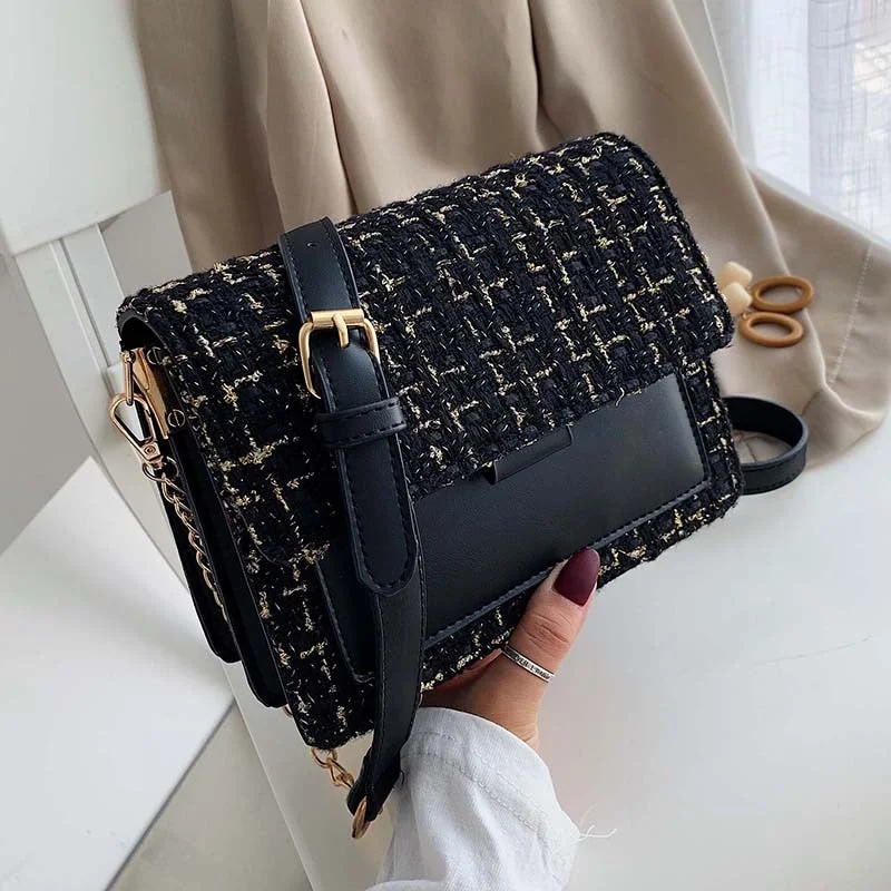 Cotton and Linen Crossbody Bags For Women 2019 Winter Shoulder Messenger Bag Female Mini Chain Handbags and Purses