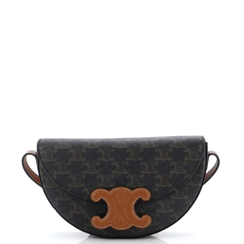 Cuir Triomphe Besace Flap Bag Triomphe Coated Canvas