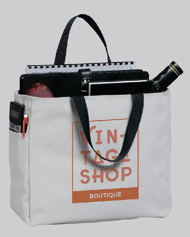 Custom Polyester Improved Essential Tote Bags - Sublimation Tote Bags With Your Logo - B0750