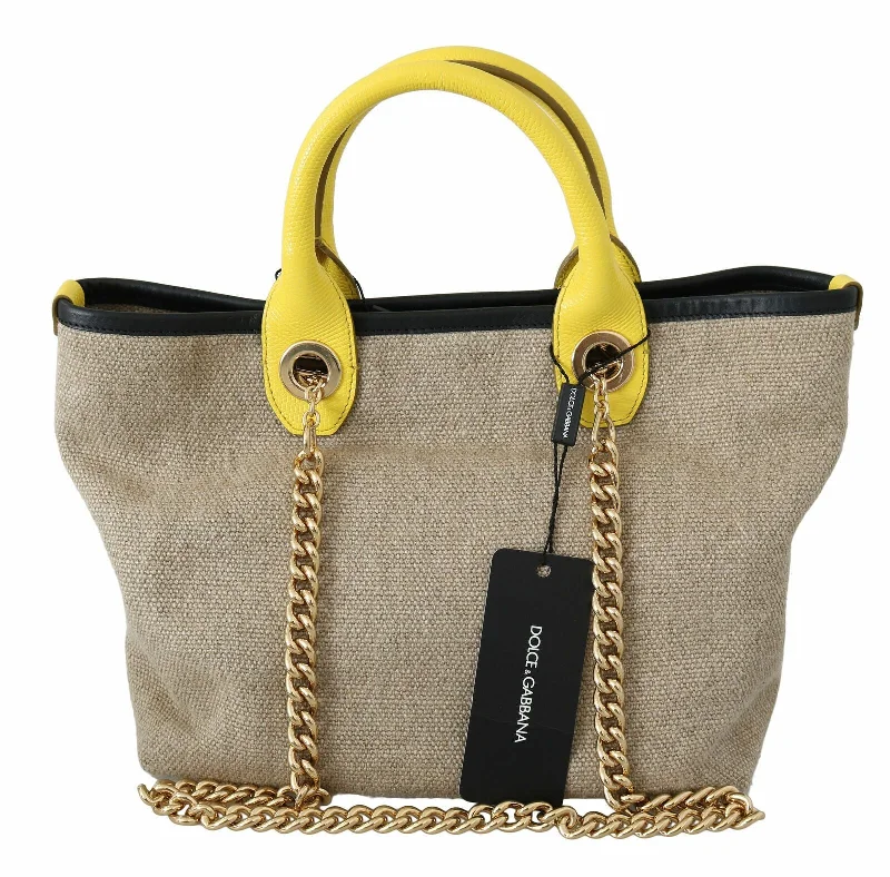 Dolce & Gabbana  Linen-Calf Tote with  Women's Chain