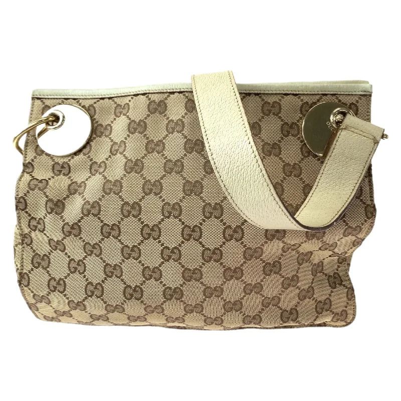 Gucci GG Canvas Shoulder Bag Brown Beige