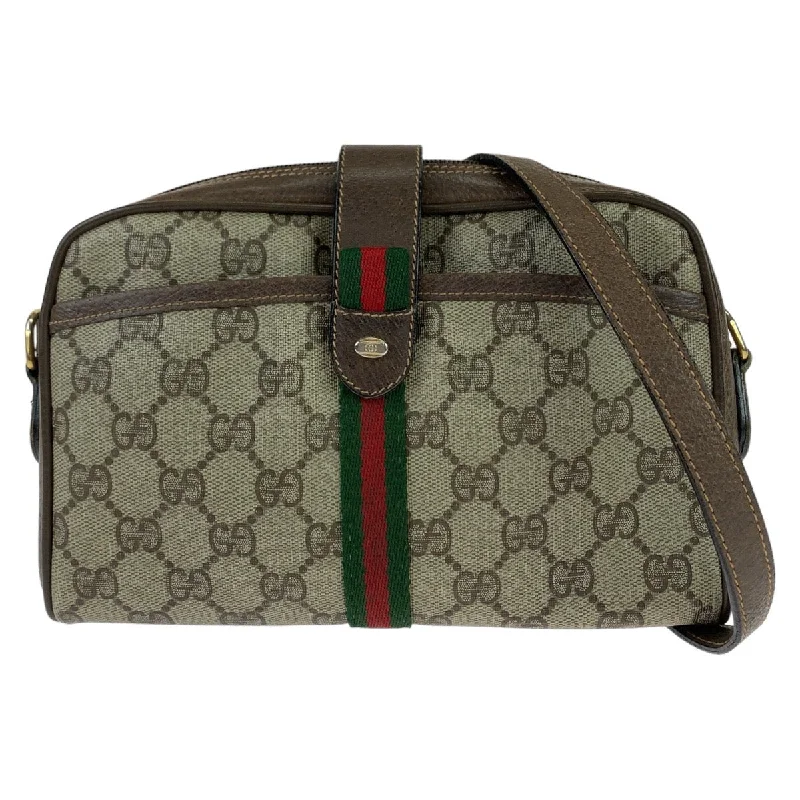 Gucci Vintage GG Supreme Canvas Leather Shoulder Bag