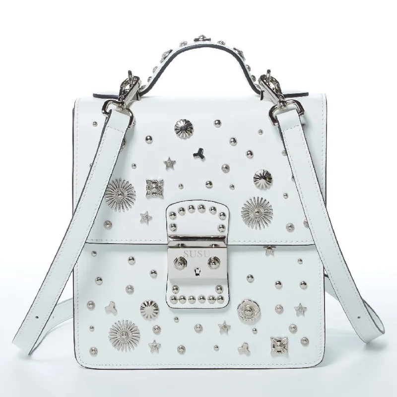 The Hollywood Backpack Leather Purse White