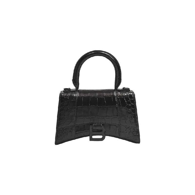 Hourglass Xs Bag - Balenciaga -  Black - Leather