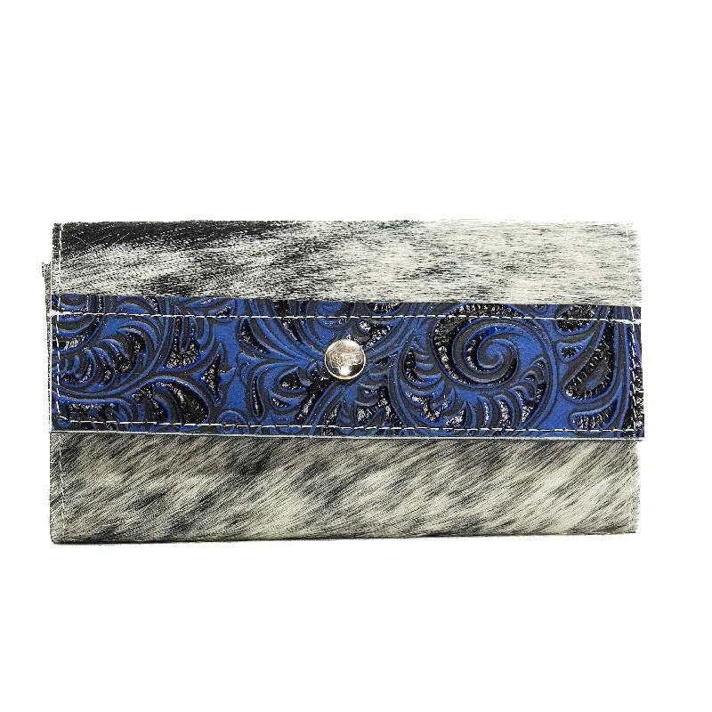 Kacey Wallet - Salt/Pepper w/ Midnight Caracole