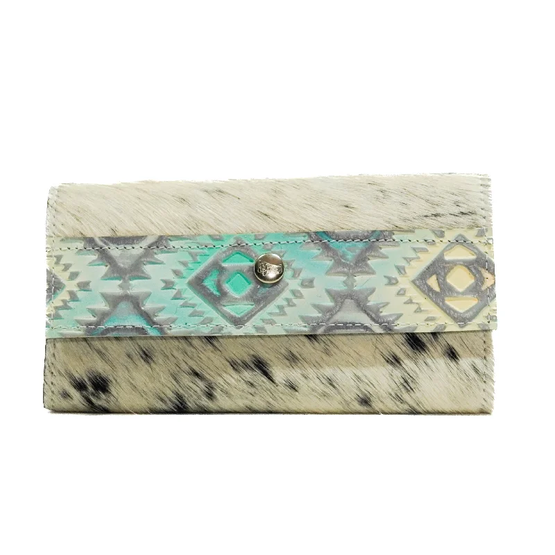 Kacey Wallet - Black & White w/ Royston Aztec