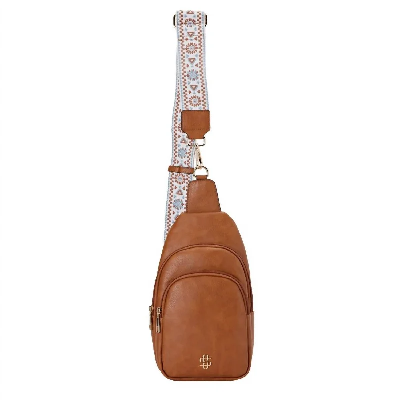 Leather Sling Bag In Fawn