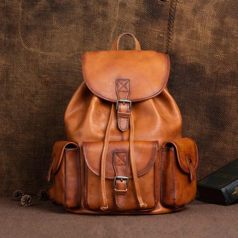 Medium Ladies Brown Leather Backpack Womens Leather Rucksack Bag