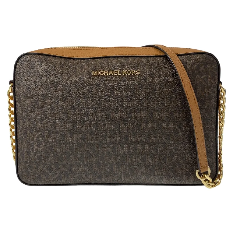 Michael Kors Jet Set Crossbody Bag Brown PVC