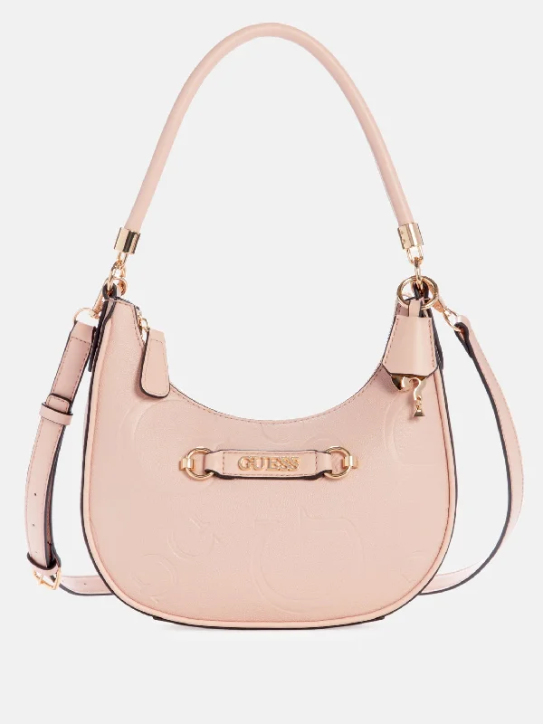 Mirandah Logo Zip-Top Shoulder Crossbody Bag