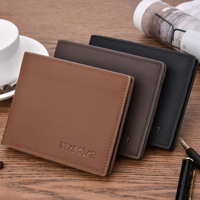 New men's wallet fashion smooth soft leather cross-section multi-function wallet tide short men's wallet quality assurance