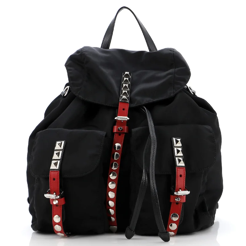 New Vela Backpack Tessuto with Studded Leather