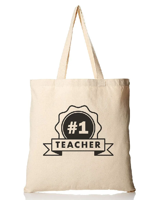 Number One Teacher Customizable Tote Bag - Teacher's Tote Bags