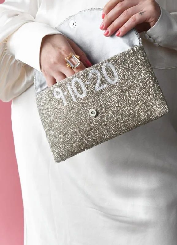 Personalized Beaded Envelope Clutch