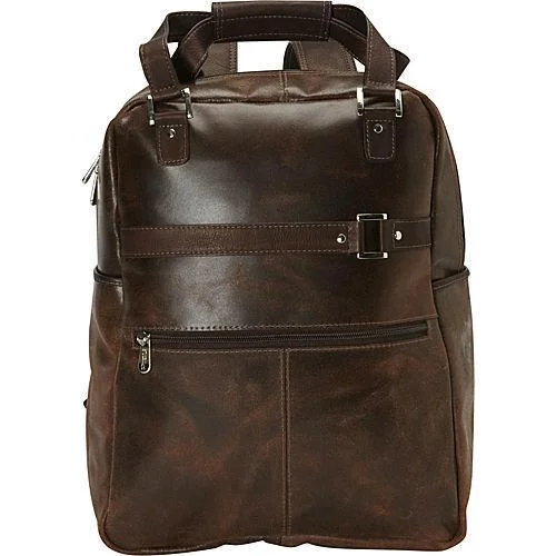 Piel Leather Vintage Laptop Carry-All/Convertible Backpack