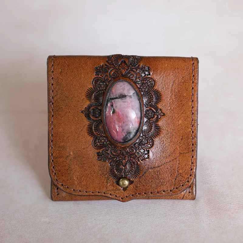 Pocket Wallet with Pink Rhodonite