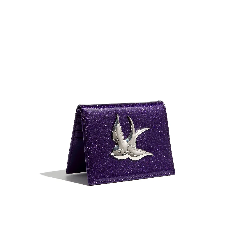 Poisonous Purple Sparkle Love Bird Mini Wallet