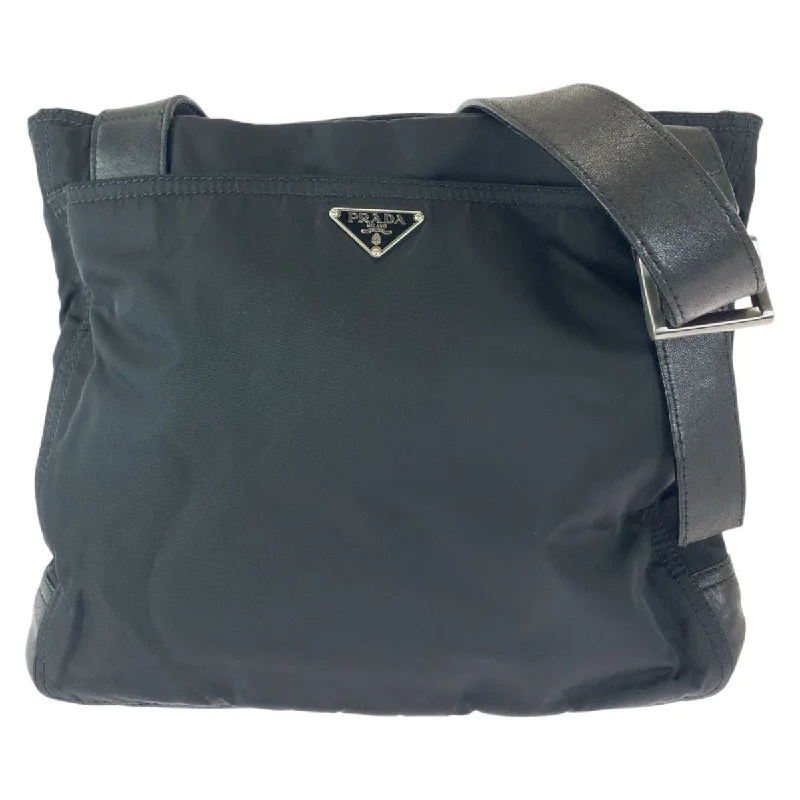 Prada Nylon Leather Tessuto Logo Messenger Bag