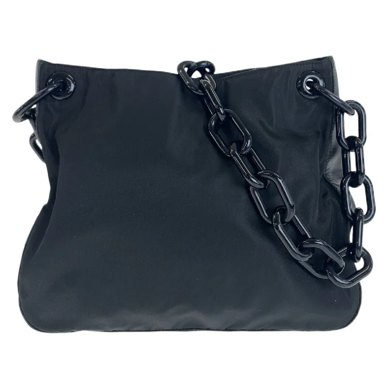 Prada Nylon Leather Tessuto Shoulder Bag