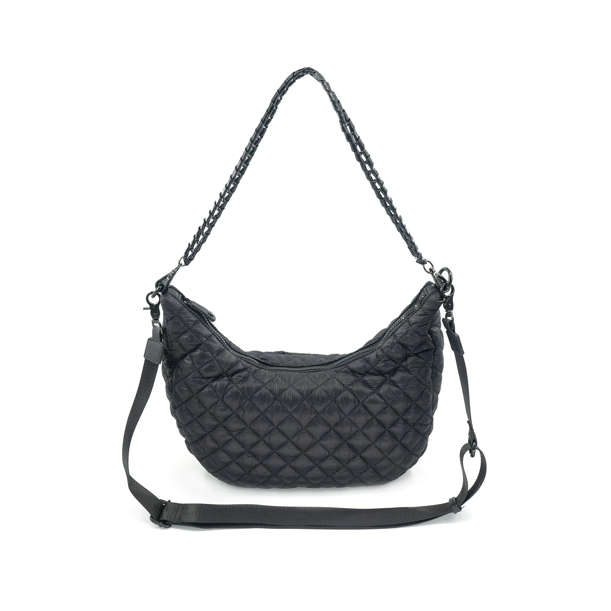 Quilted Nylon Hobo Bag