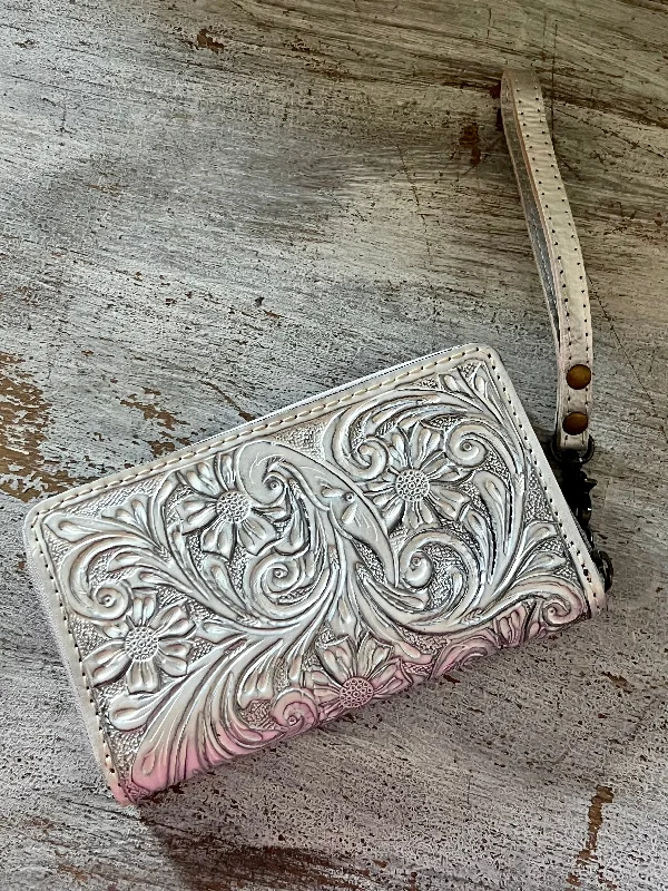 Silver Tooled Leather Wallet