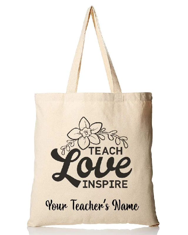 Love Inspire Customizable Tote Bag - Teacher's Tote Bags