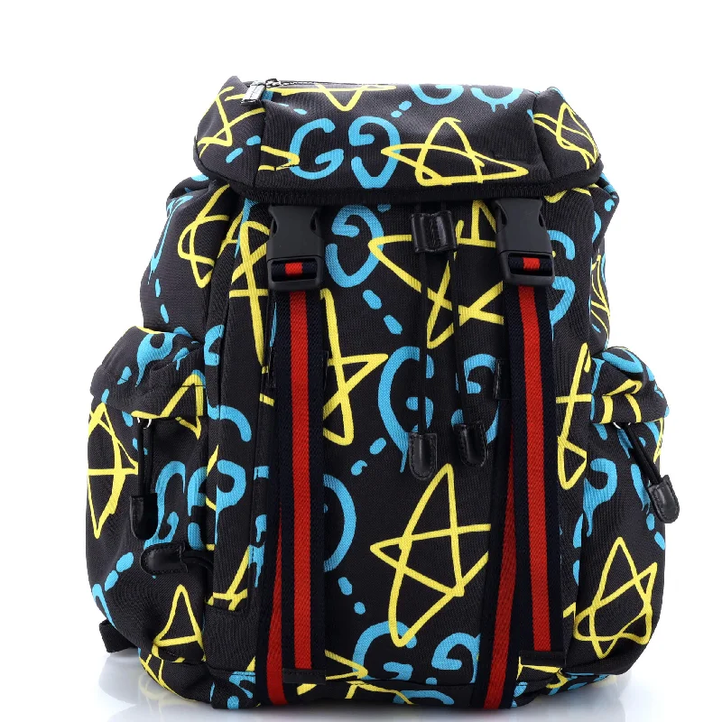 Techpack Backpack GucciGhost Print Canvas