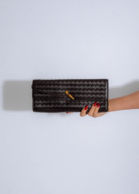 The Woven Grace Clutch Brown