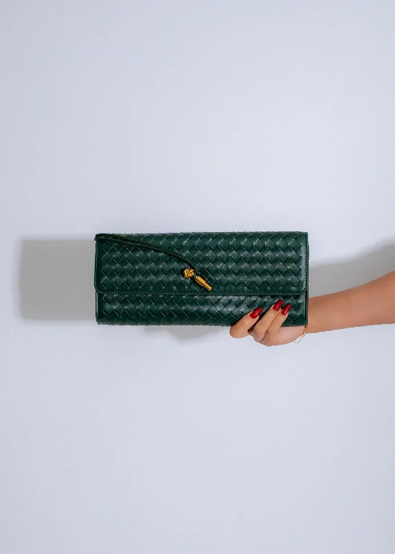 The Woven Grace Clutch  Green