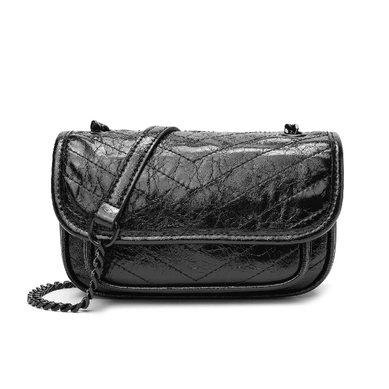 Tiffany & Fred Quilted Cracked Leather Crossbody Bag