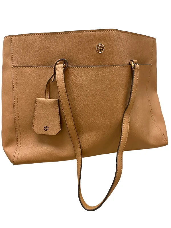 Tory Burch Camel Leather Lap Top Bag