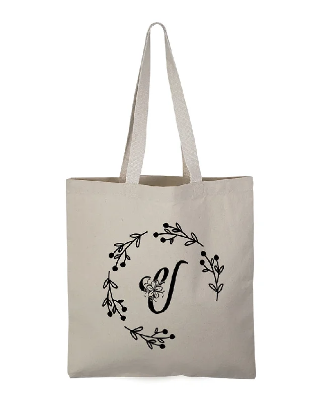 ''V'' Letter Initial Canvas Tote Bag - Initials Bags