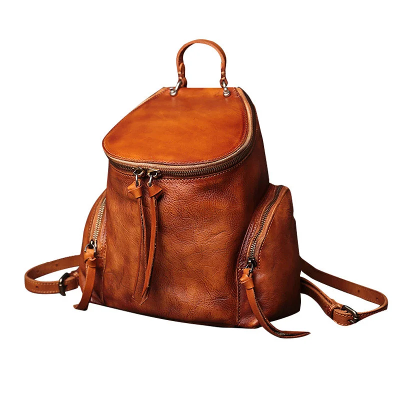 Small Womens Vintage Leather Backpack Purse Quality Backpacks for Women