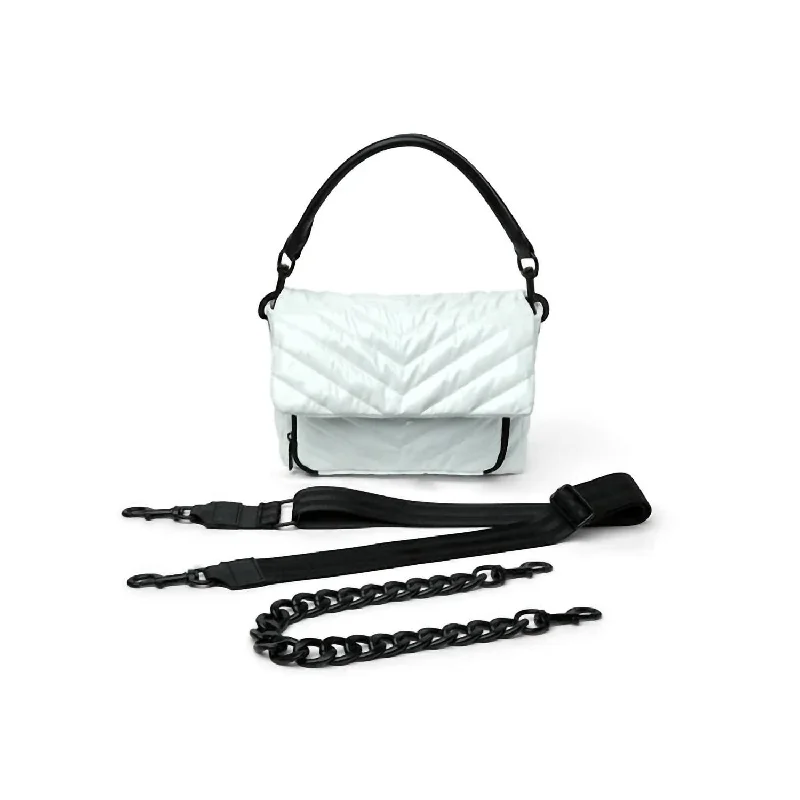 Women's Muse Bag In White Patent