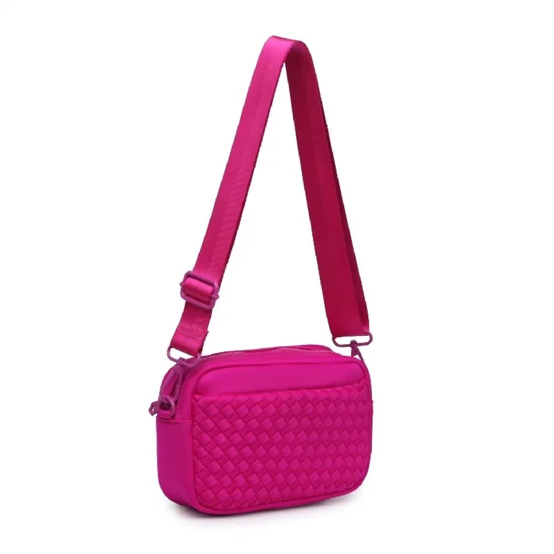 Women's Woven Neoprene Crossbody In Fuchsia