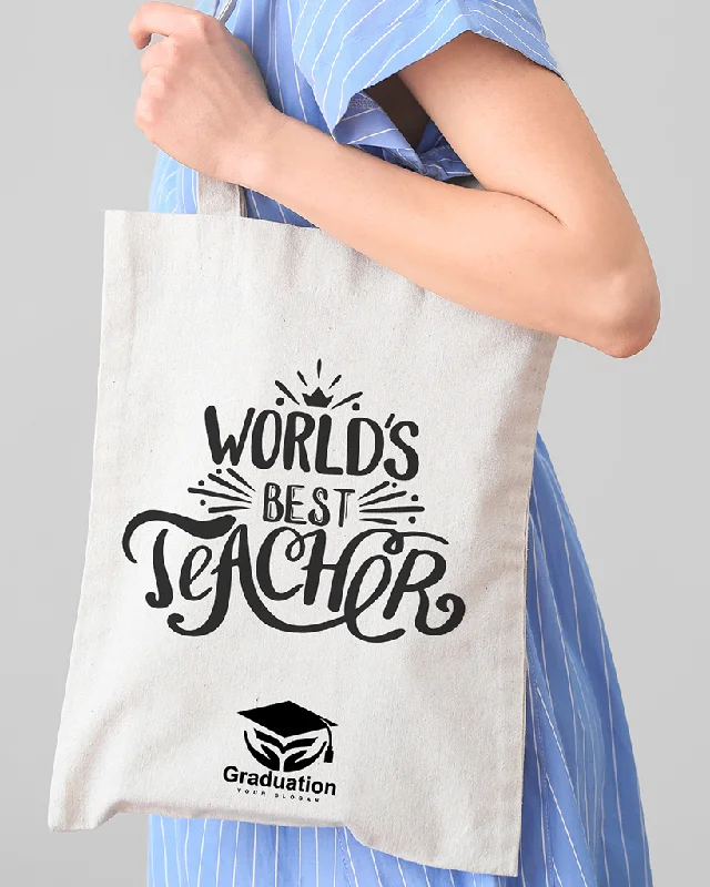 World's Best Teacher Customizable Tote Bag - Teacher's Tote Bags