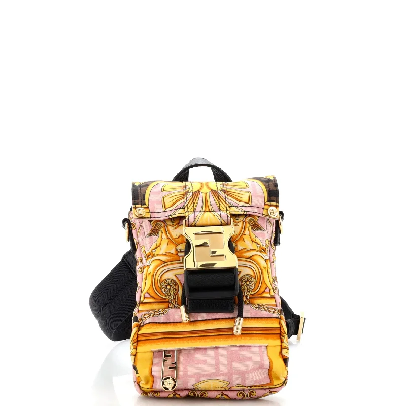 x Versace Fendace Fendiness Backpack Printed Zucca Nylon Mini