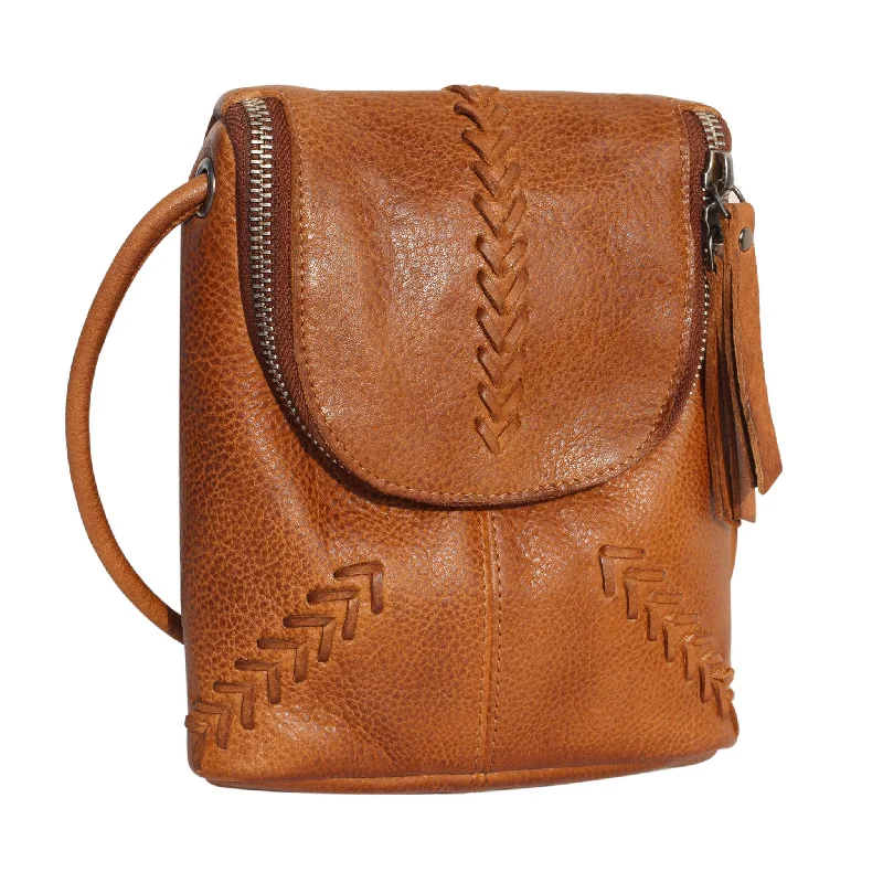 Yoli Leather Crossbody - Cognac