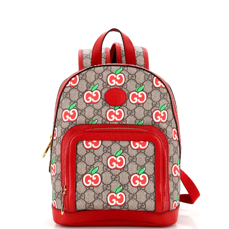 Zip Pocket Backpack Printed GG Coated Canvas Small