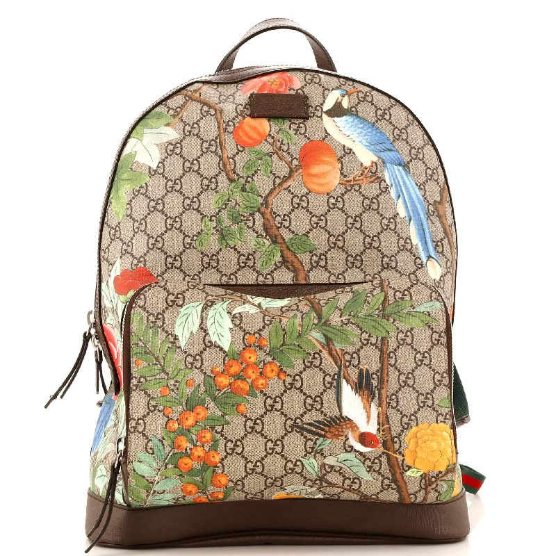 Zip Pocket Backpack Tian Print GG Coated Canvas Medium