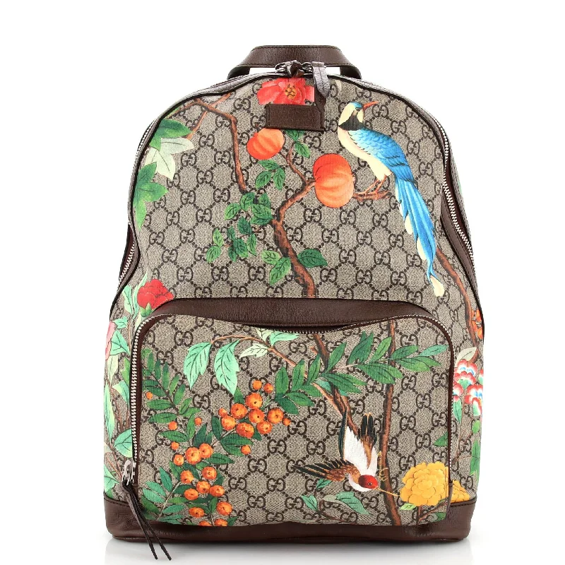 Zip Pocket Backpack Tian Print GG Coated Canvas Medium