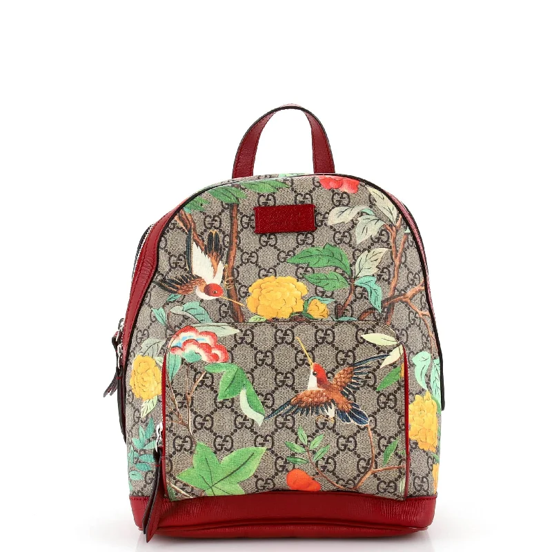 Zip Pocket Backpack Tian Print GG Coated Canvas Small